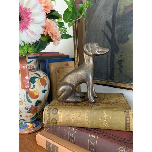 vintage Other - Vintage Brass Sitting Dog